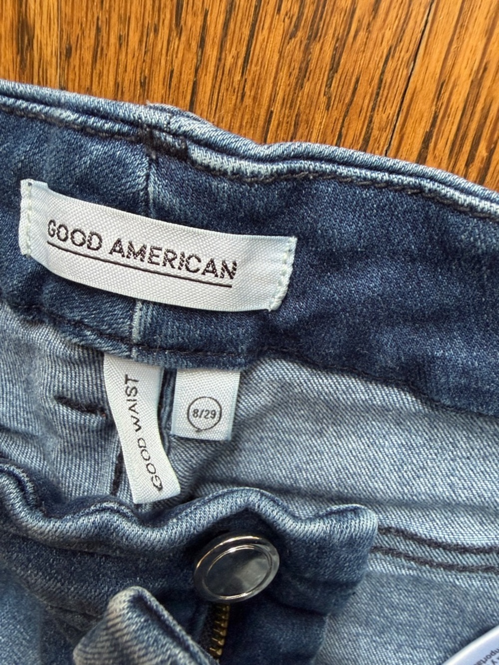 Good American Light to Medium Blue Denim Waist Jeans
